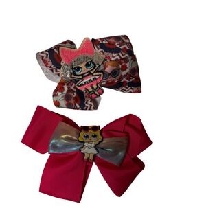 LOL Surprise Doll Hair Bows Set Fuchsia Glitter Sparkle Girls Accessories